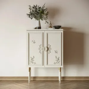 Oak furniture feet with golden top rounded tapered - 3